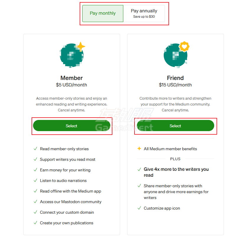 选择按月或者按年支付 Medium,Medium是什么,Mediumz注册,Medium会员,Medium Member,Medium官网,Medium账号,文章创作,Medium下载