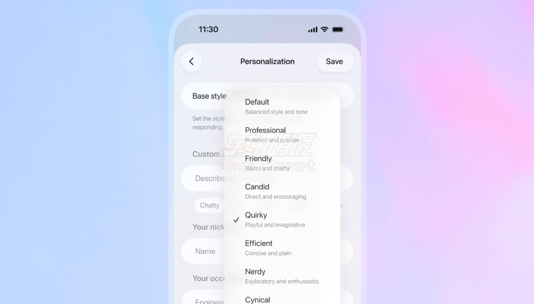 OpenAI推出了八大对话风格 OpenAI,ChatGPT,ChatGPT账号购买,ChatGPT Plus订阅,GPT-5.1, GPT-5.1发布, GPT-5.1新功能, GPT-5.1怎么用, GPT-5.1体验, GPT-5.1 Instant, GPT-5.1 Thinking, GPT-5.1升级, GPT-5.1自适应推理, GPT-5.1个性化,GPT-5.1使用方法