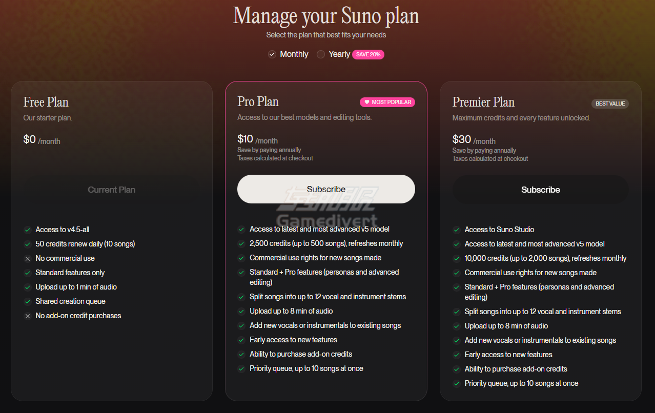 Suno AI,Suno AI v5, Suno AI 会员订阅,Suno AI Pro会员,人工智能音乐生成, 音乐生成AI, 音乐制作工具, 音乐制作平台, Suno Studio, AI音乐创作, 音乐生成AI对比, 音乐生成AI工具, 音乐生成AI技巧, 音乐生成AI教程