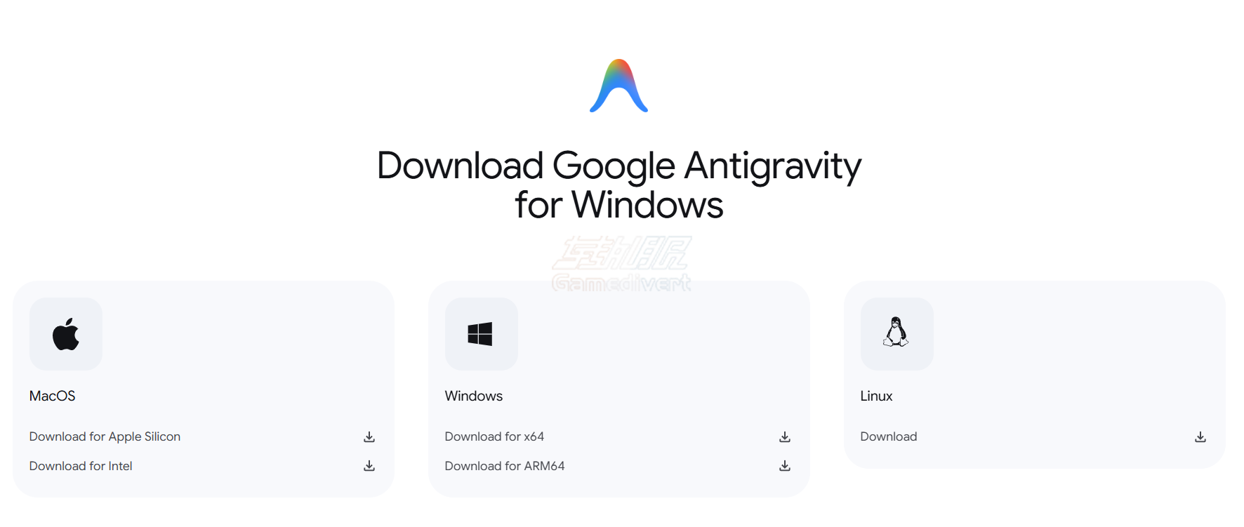 选择适合您操作系统的版本 Google,Google Antigravity, Google Antigravity 下载, Google Antigravity 安装,Google Antigravity账号,Google Antigravity 设置, Google Antigravity 核心功能, Google Antigravity 教程,Gemini3 体验