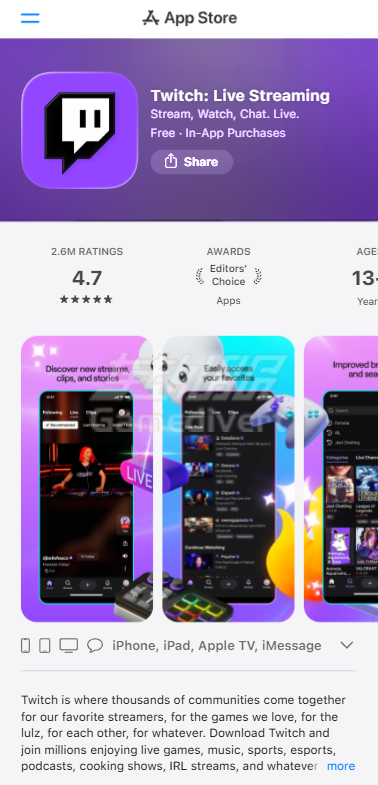 iOS 端下载 Twitch,Twitch如何访问,Twitch下载, Twitch注册, Twitch账号购买, Twitch安卓下载, Twitch国内下载,Twitch iOS下载, Twitch PC端使用,Twitch客户端, Twitch使用指南, Twitch账号登录