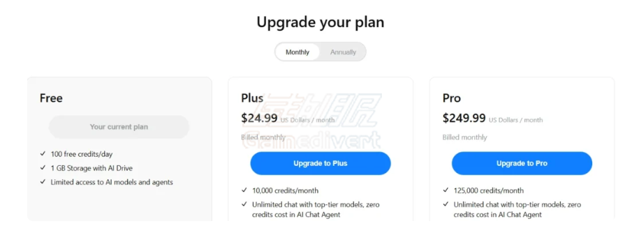 Genspark AI 的定价方案 定价方案.png